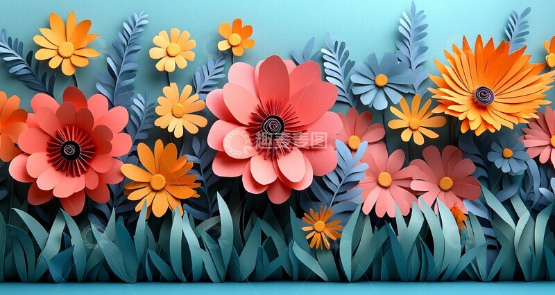 高清大图下载【趣麦麦图】小纸园色彩色彩简单背景