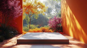 方形展台橙色背景2