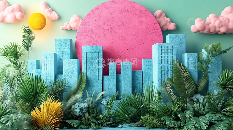 高清大图下载【趣麦麦图】年绿色插画绿色插画设计