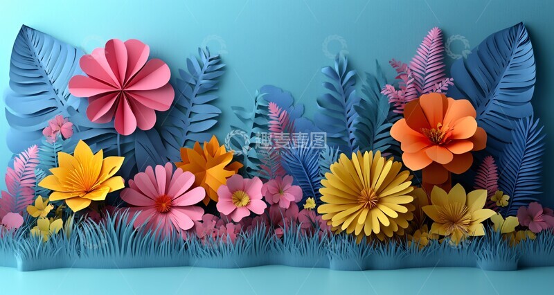 高清大图下载【趣麦麦图】小纸园色彩色彩简单背景3