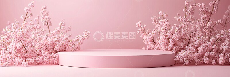 高清大图下载【趣麦麦图】粉色圆形展示台8