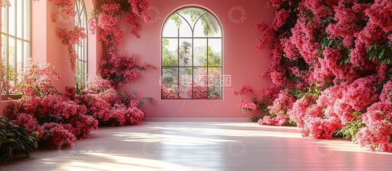 高清大图下载【趣麦麦图】白色背景建筑花卉1