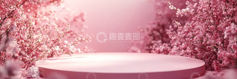 高清大图下载【趣麦麦图】粉色圆形展示台6