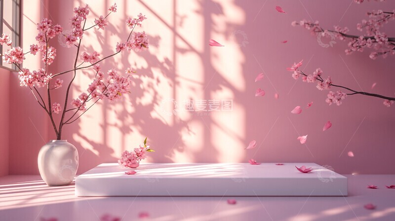 高清大图下载【趣麦麦图】樱花平台背景图2