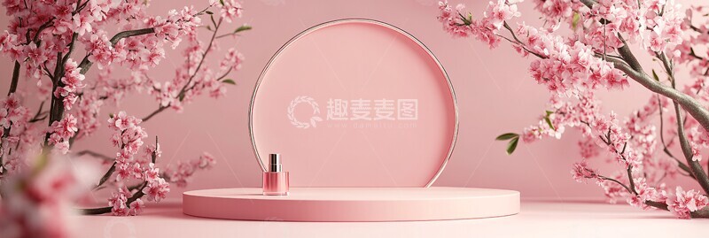 高清大图下载【趣麦麦图】粉色圆形展示台7