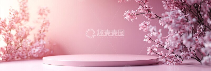 高清大图下载【趣麦麦图】粉色圆形展示台5