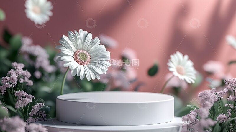 高清大图下载【趣麦麦图】白色花艺展示台