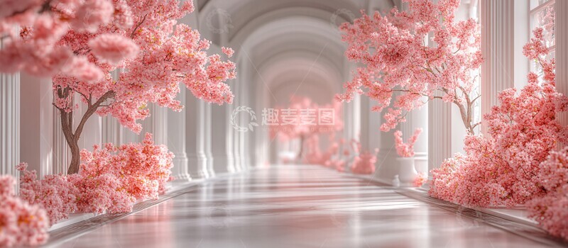 高清大图下载【趣麦麦图】白色背景建筑花卉