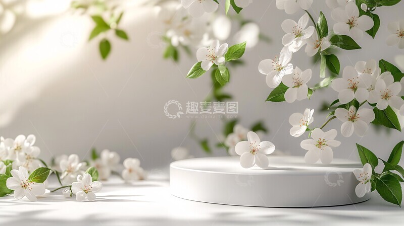 高清大图下载【趣麦麦图】白色花艺展示台3