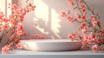 玫瑰白底展示台2