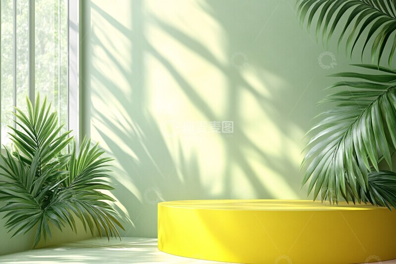 高清大图下载【趣麦麦图】黄色圆角讲台2
