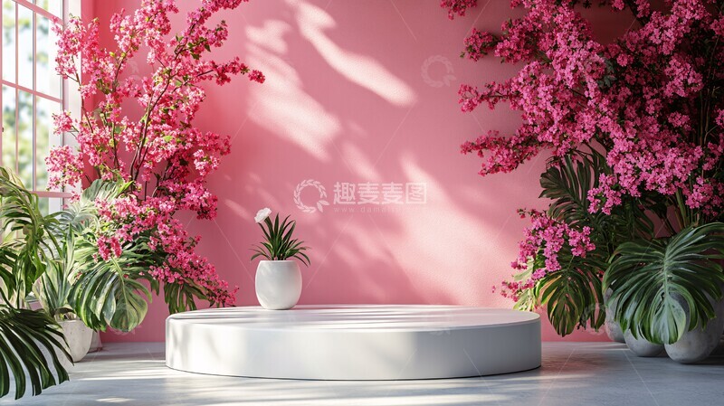高清大图下载【趣麦麦图】玫瑰白底展示台