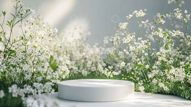 高清大图下载【趣麦麦图】白色花艺展示台1