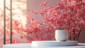 玫瑰白底展示台3