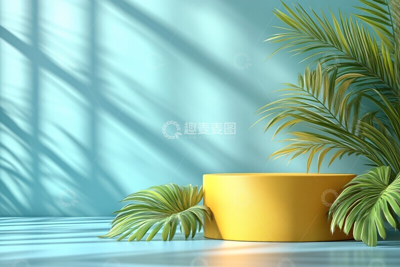 高清大图下载【趣麦麦图】黄色圆角讲台3