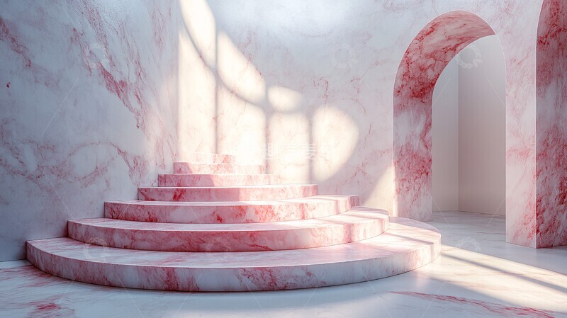 高清大图下载【趣麦麦图】粉色大理石讲台3