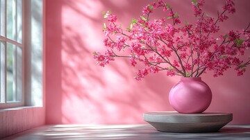 粉色餐桌装饰背景1