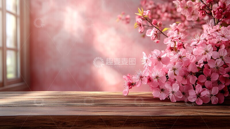 高清大图下载【趣麦麦图】粉色餐桌装饰背景