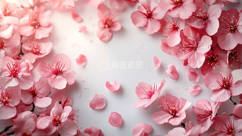 高清大图下载【趣麦麦图】樱花花瓣框架2