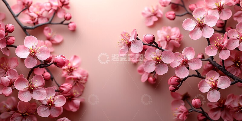 高清大图下载【趣麦麦图】-樱花粉调背景3