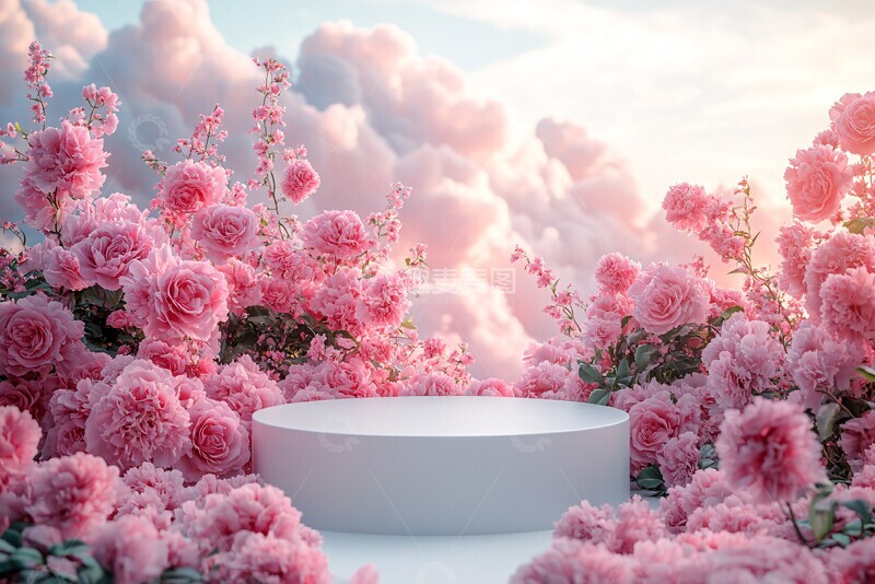 高清大图下载【趣麦麦图】白色圆形讲台1