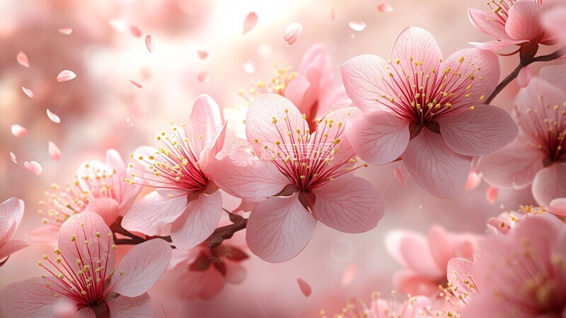 高清大图下载【趣麦麦图】樱花花瓣框架3