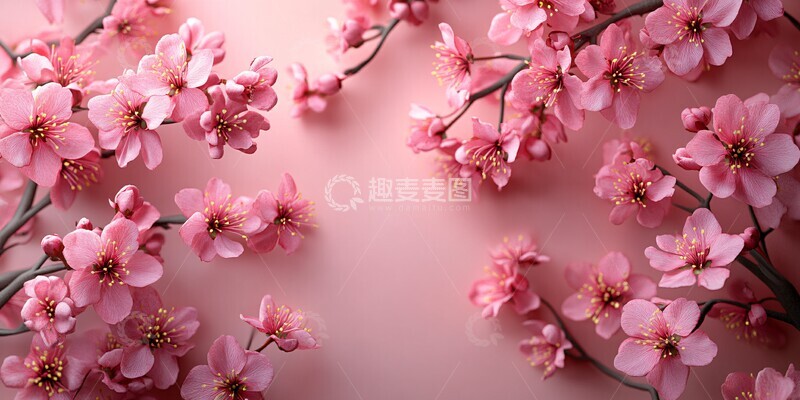 高清大图下载【趣麦麦图】-樱花粉调背景