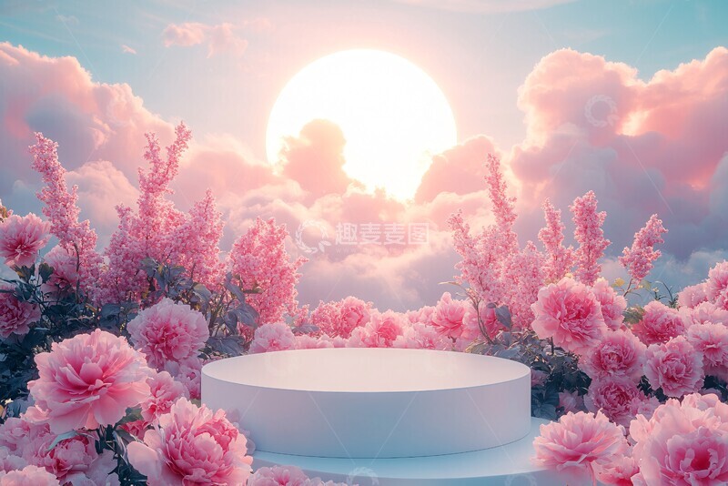 高清大图下载【趣麦麦图】白色圆形讲台2