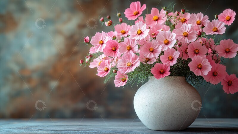 高清大图下载【趣麦麦图】粉色波斯菊排列