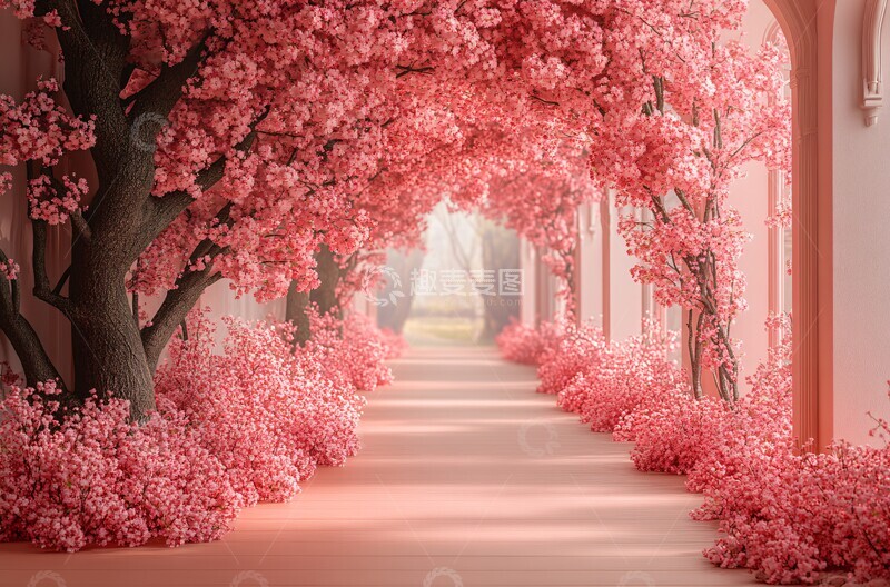 高清大图下载【趣麦麦图】樱花婚礼拱门