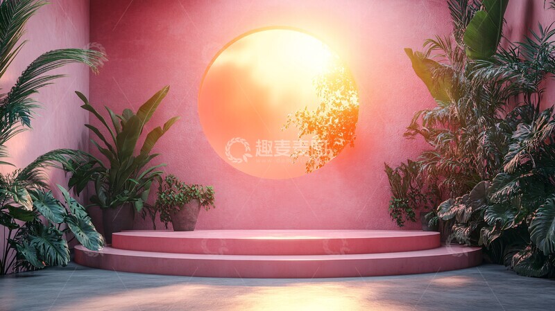 高清大图下载【趣麦麦图】粉色圆形舞台3