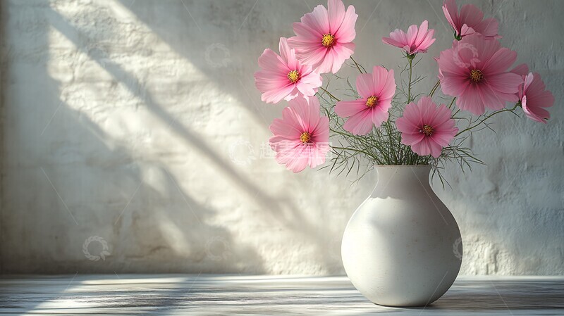 高清大图下载【趣麦麦图】粉色波斯菊排列1