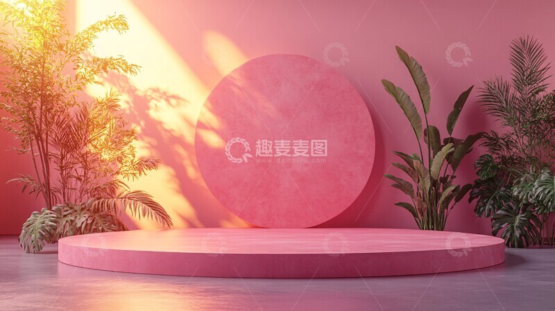 高清大图下载【趣麦麦图】粉色圆形舞台