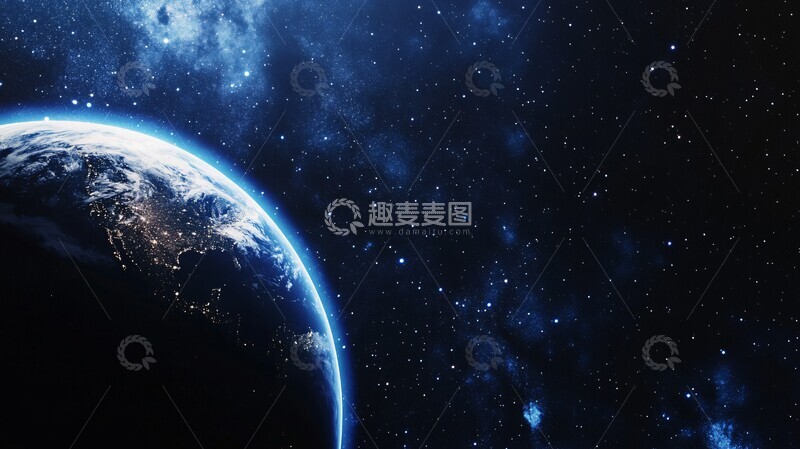 高清大图下载【趣麦麦图】地球与星空地球星空空间