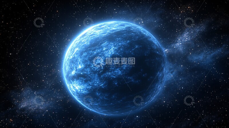 高清大图下载【趣麦麦图】蓝色星球环绕2