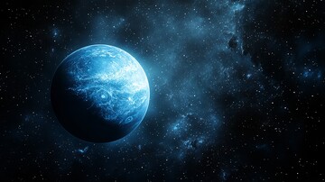 蓝星与光环光环背景空间