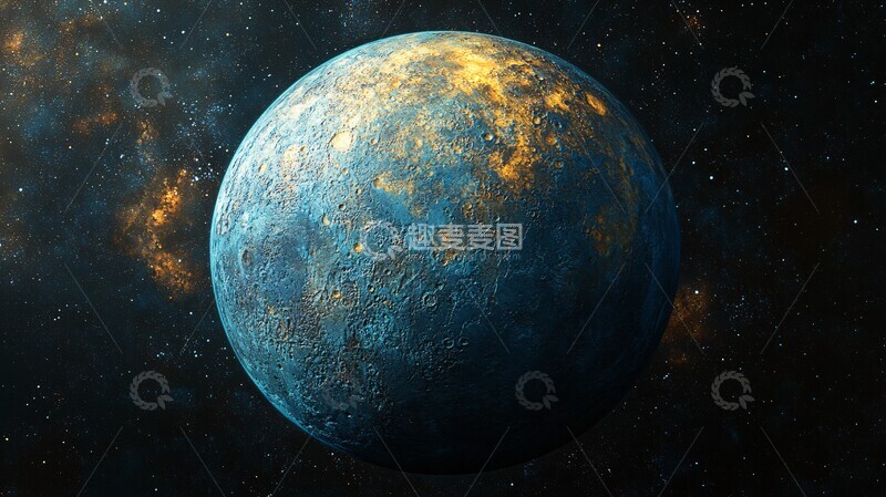高清大图下载【趣麦麦图】蓝色星球环绕