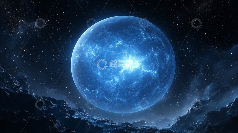 高清大图下载【趣麦麦图】蓝色星球环绕1