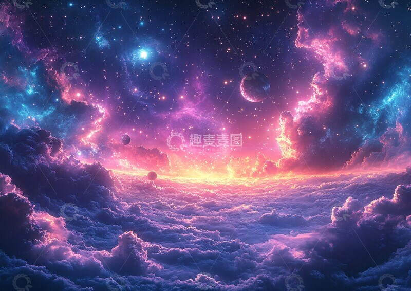高清大图下载【趣麦麦图】星际行星云彩图1