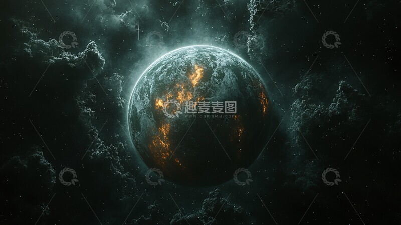 高清大图下载【趣麦麦图】深空丛林行星2