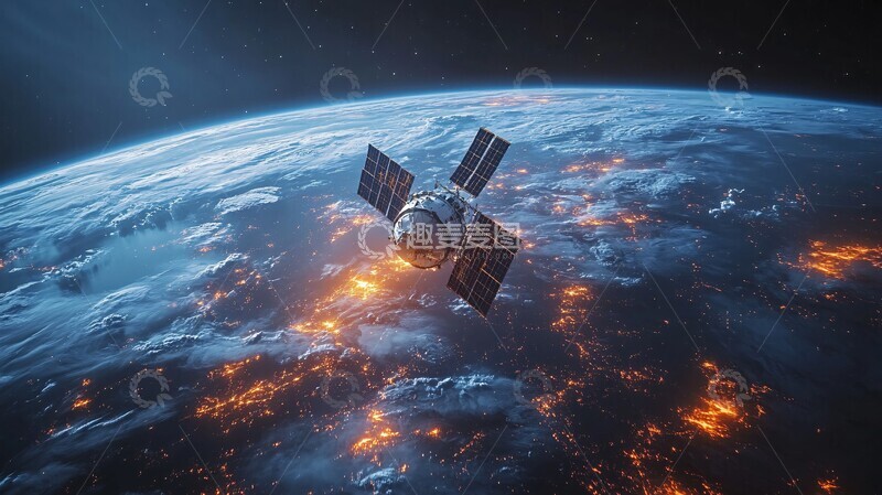 高清大图下载【趣麦麦图】卫星轨道运行图2