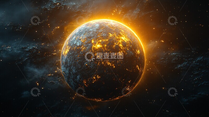 高清大图下载【趣麦麦图】深空丛林行星1