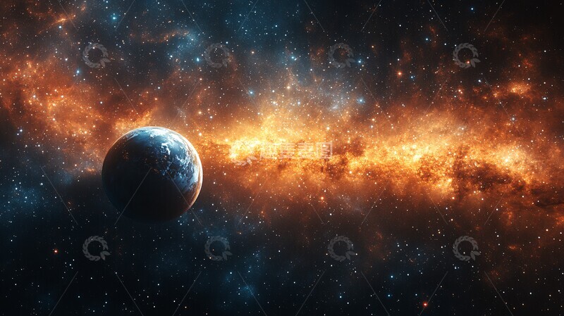 高清大图下载【趣麦麦图】星球浮空星云背景