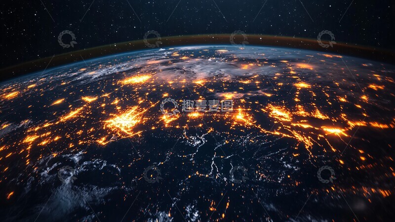 高清大图下载【趣麦麦图】卫星轨道数据全息