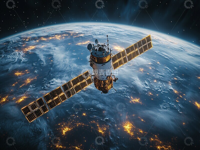 高清大图下载【趣麦麦图】卫星太空漂浮