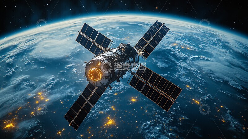 高清大图下载【趣麦麦图】新人工卫星与地球