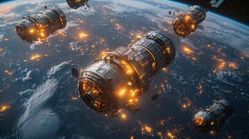 多卫星环绕地球