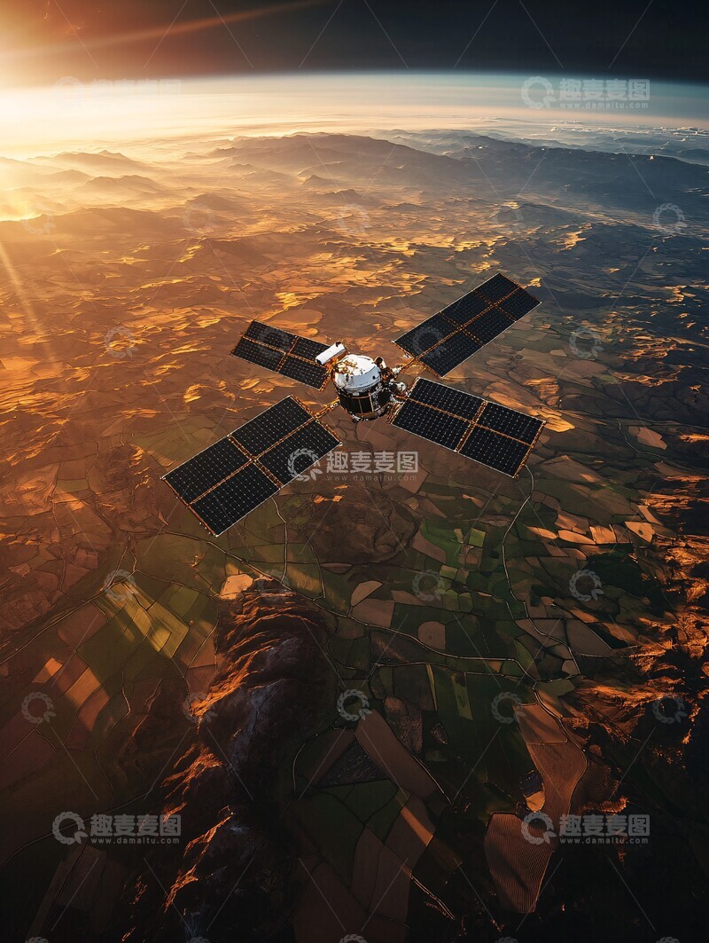 高清大图下载【趣麦麦图】卫星与农田卫星农田科技