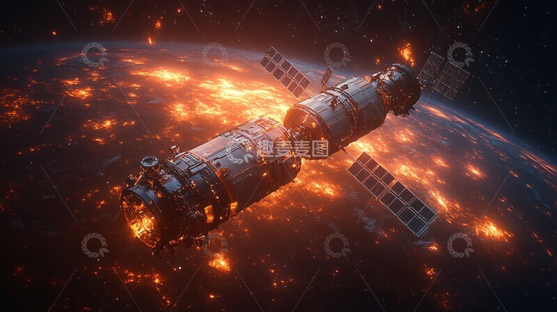高清大图下载【趣麦麦图】空间卫星三维图1