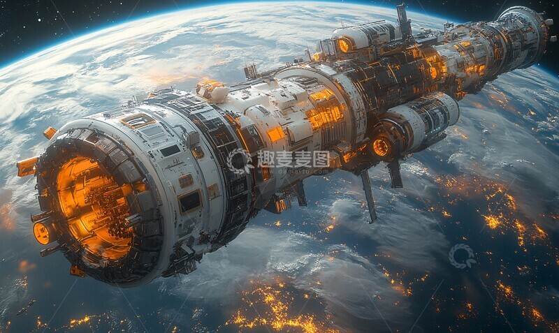 高清大图下载【趣麦麦图】轨道站与地球1